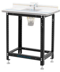 Built Like A Tank Router Table Stand Kit In Matte Black with sturdy frame, designed for heavy-duty woodworking projects.