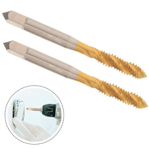 Two Pack High Speed Steel Spiral Point Plug Threading Tap 1/4-20 Wear Resistant, Fast Cutting, Rugged Pro Grade Tool For Metal And Hard Materials, Power Tool Accessory, Long Lasting Threads, two HSS taps for drilling threads in metal