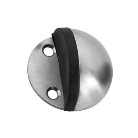 Dome Door Stop With Rubber Bumper 304 Stainless Steel Floor Stopper Keeps Walls Safe From Dings 45 By 45 By 24 Mm Punch Free Or Screw Mount