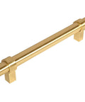 10 Pack Brushed Brass Cabinet Bar Handle Pull 161-128BB 5 Inch Hole Centers Solid Steel Construction Includes 1 Inch Mounting Screws
