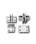 Two Pack Glass Door Hinges 90 And 180 Degree Bilateral Cross Four Sides T Type Clip Cabinet Hinge For Glass Doors Aluminum Alloy 12mm Mount