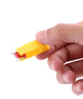 Hand holding a yellow 120 Pcs Mini Car Blade Fuses Kit For Cars Vans Bikes Trucks Boats And SUVs 2A To 35A Auto Fuse Assortment
