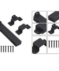 7.5-Inch Slide Bolt Gate Latch Padlockable 7.5-Inch Slide Bolt in black metal with mounting screws and brackets.