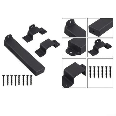7.5-Inch Slide Bolt Gate Latch Padlockable 7.5-Inch Slide Bolt in black metal with mounting screws and brackets.