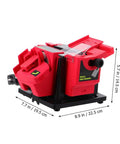 Top Shelf Electric Knife Sharpener For Kitchen Blades And Drill Bits Quick Multi Function Tool With Compact Build For Scissors Cleavers And Razor Edges Works Like A Dream Daily, red and black design.