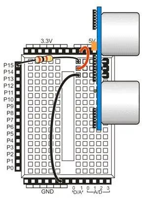 Ultrasonic Distance Sensor With Single Trigger Pin for Easy Distance Measurements in Robotics and Arduino Projects setup diagram.