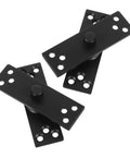 Heavy Duty Hidden Pivot Door Hinges 2 Pack, 360 Degree Rotating Stainless Steel Black, Rugged Exterior Hidden Door Hinges For Smooth Multidirectional Opening In Modern Spaces, Durable, No-Show Hardware. Black pivot hinge pair with mounting holes