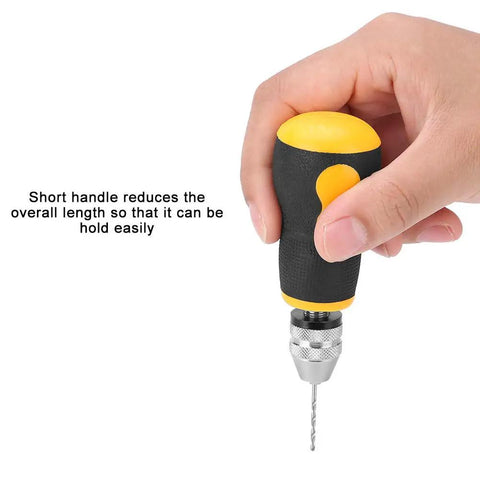 Tiny But Mighty 10 Pc Micro Mini Hand Drill Bits Set Portable Precision Bits For Wood Plastic Jewelry DIY Projects Model Making And Manual Crafting With Short Non Slip Handle For Easy One Hand Use, hand drill with bit