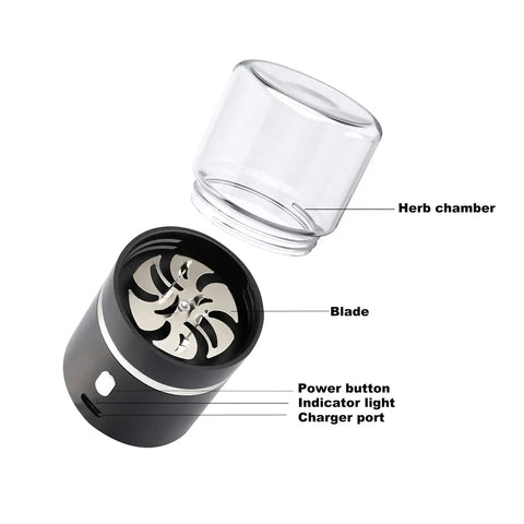 On The Go Portable Mini Electric Grinder For Spices And Herbs With 50ml Jar 400mAh Battery Double Leaf Stainless Steel Blades