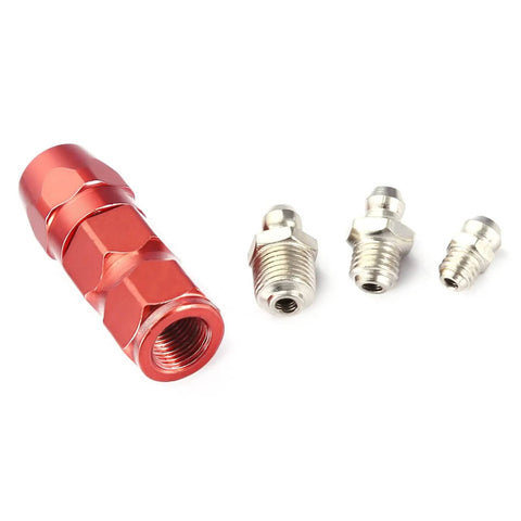 Red metal and silver nipples from 60 Piece Metal Grease Nipple Fittings Kit With Plastic Case For Automotive Motorcycle And Truck Maintenance