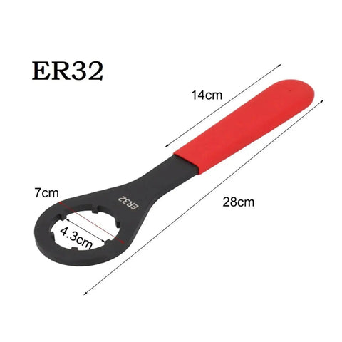 Heavy Duty O-Type ER16 ER20 ER25 ER32 Collet Wrench And Spanner For CNC Mill Machine Tool Chuck With Ergonomic Red Black Grip Design