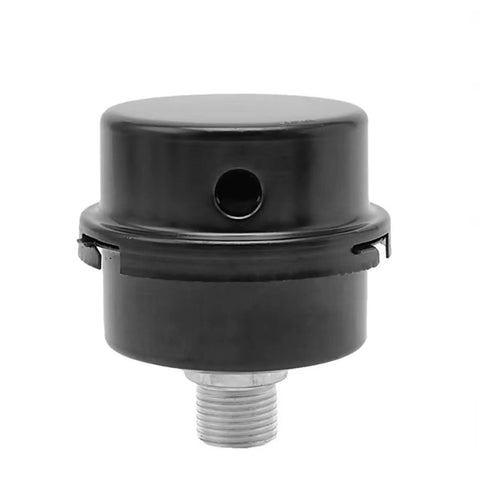 Black Air Compressor Silencer Filter Metal 20mm Thread One Half Inch NPT Inlet Fits Most Brands Replacement Metal Housing With Paper Filter