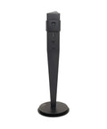 Rock Solid Surge Protector Tower With Six Ac Outlets Five Usb Ports Three Wireless Charging Pads And K Slot Security Lock standing tall with a sleek black finish.