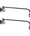 Heavy Duty 12 Inch Automatic Water Flow Swing Faucet for Commercial Wok Range Wall Mounted Pro Grade Chrome Plated Brass Stainless Steel Finish Includes Two Sets
