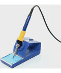Ultimate 3 In 1 Soldering Power Supply Set With Hot Air Gun And Iron For BGA Rework Station featuring a blue soldering iron stand.