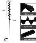 Diagram showing Extended Length Garden Auger Drill Bit For Planting Bulbs And Bedding Plants With Stand Up Digging, 32 Inch By 2 Inch.