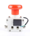 ZJK300a Heavy Duty Stop Switch For Industrial Control Panels, red button on white casing, designed for safety in machinery operations.