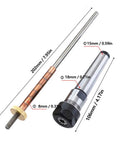 Adjustable Pen Mandrel Kit for Woodturning with 6 Mm Diameter Pro Grade Lathe Accessory shown with measurement details.