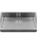 Single Bowl Stainless Steel Kitchen Sink With Three Quarter Inch Radius Corners, Eighteen Gauge 304 Grade Steel, top view