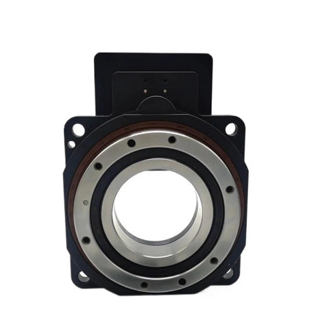 Built Tough CNC Hollow Rotary Actuator With 360 Degree Turntable For Precision Machining And Auto Fabrication Shops front view showing sturdy structure.