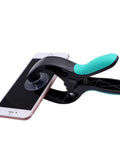Dudes Totally Vouch For This Slick Four In One Cell Phone Repair Tool Kit Packed With Precision Screwdriver Suction Cup Plier And Dual Hinged Blade Opener For No Sweat Lcd Screen Fixes. Suction plier gripping a smartphone screen.