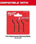 3-piece replacement reaming blades for Reaming Pen Pro Grade Tool For Precision Hole Finishing, in red packaging