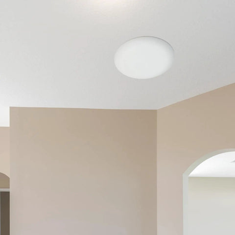 Room ceiling with Paintable White Ceiling Box Cover Plate For 3.5 To 4 Inch Octagonal And Round Electrical Boxes With Invisible Screws