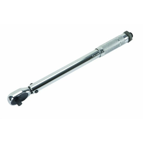 Three Piece Torque Wrench Set With Quarter Inch, Three Eighth Inch, And Half Inch Drives, Click Type Snap Socket, Pro Grade Chrome Finish, Accurate To Within Four Percent, Torque Ranges From 20 To 200 In Lbs, 5 To 80 Ft Lbs, And 10 To 150 Ft Lbs