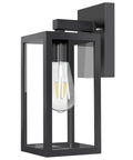 Outdoor Wall Lantern Sconce Light Waterproof Exterior With E26 Base, anti rust matte black finish, clear glass shade, heavy duty aluminum