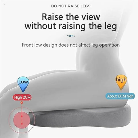 Ergonomic Car Seat Cushion For Tesla Cybertruck With Lumbar Support, showing height design features for optimal comfort.