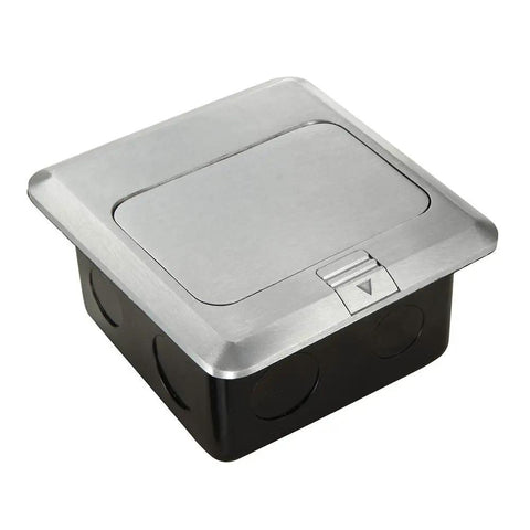 Pop Up Floor Outlet With USB Chargers Waterproof Receptacle Box For Kitchen Countertop Stainless Steel Silver Cover Hidden Power Grommet For Desk Table And Office Use