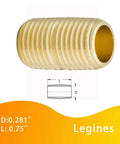 Legines brass pipe nipple, 1/8 in NPT male x 1/8 in NPT male, 3/4 in long, pack of 5