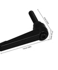 Zero Hassle Adjustable Clamping Lever Handles Built Tough With Durable Aluminum Alloy Threaded Hand Grip For Industrial Machinery Tooling Maintenance Quick Turn Ratchet Crank detailed view of black clamping lever handle with measurements