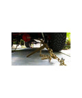 Heavy Duty Ratchet Load Binder For 3/8 To 1/2 Inch Grade 70 Transport Chain in use, securing vehicle, yellow finish.