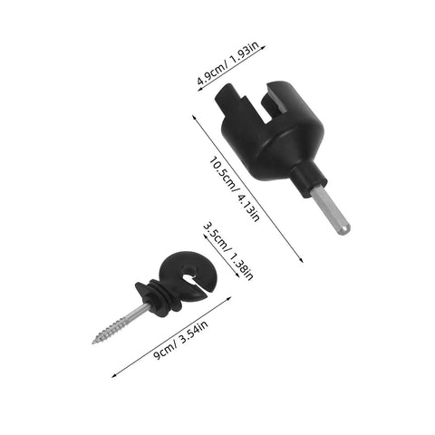 Electric Fence Insulators For Wood Posts With Socket Tool 51Pcs Insulated Fence Hardware Clips, black PP and PE, 4.9cm