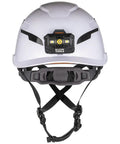 Front view of Low-Profile Vented Safety Helmet With Rechargeable Headlamp Class C Type-2 ANSI Z89.1 Approved White
