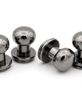 Solid Brass Ball Head Studs With Screw Back Design For Leathercraft Bags And Straps Black Gunmetal Finish 8 Millimeter