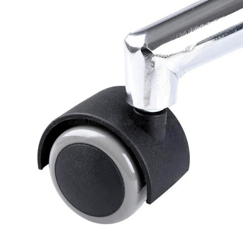 Inch Caster Wheels Furniture Accessories 10pcs Grey for Office Chair, close-up of a grey rubber caster with black base.