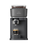 Baristina Espresso Machine With Automatic Grinder Grind Tamp And Brew In One Swipe 16 Bar Pump Compact Black Coffee Maker