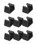 Eight Piece Outdoor Furniture Clips Set Black PP Connectors To Prevent Movement Between Sectional Couches in Windy Patios