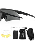 Hella Crisp Polarized Range Ready Sunglasses UV400 Protection Lightweight Wraparound Safety Shades For Men And Women Matte Black Frame with extra lenses and case.