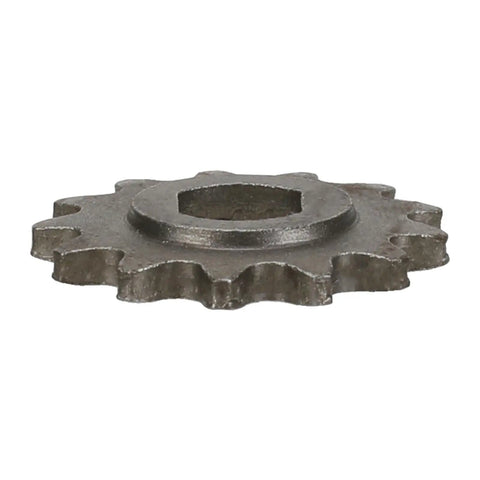 Close-up of 13 tooth motor sprocket from 25h Chain Sprocket Kit With 132 Link Chain And 13 Tooth Motor Sprocket And 25h Chain Tensioner For Razor MX650 MX500 SX500 And MY1020 Electric Scooters And Dirt Bikes