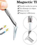 Hella Sturdy Heavy Duty Tri Wing Y Shaped Screwdriver Drill Bits Set Quarter Inch Hex Shank Magnetic S2 Steel Quick Change showing magnetic tip gripping screws.