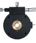 Linear Rotating Stage With Top Notch Precision Manual Adjustment And Micrometer Head For A Axis Rotation, front view