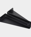 Heavy Duty Wall Mount Shelf Brackets Rock Solid L Shape Supports Slick Black Steel Frame for strong shelving.