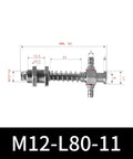 M12-11 Series Big Head Pneumatic Manipulator Rubber Sucker Silicone Industrial Vacuum Suction Cup Mount side view with measurements.