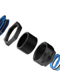 Heavy Duty Rear Wheel Axle Nut Bolt For Honda TRX450R 450ER And Sportrax 300 400 Models Plus ATC250R 350X That Fits Like A Glove And Keeps Your Ride Solid And Safe On The Trails., black threaded axle nut bolt with blue washers
