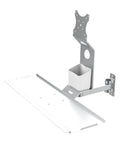 Industrial Wall Mounted Monitor Keyboard Tray Built Tough Storage Bracket With Smooth Glide Arm For Clean Home Office Setup That Truly Levels Up Your Daily Workspace Flex, featuring steel construction with cable management.