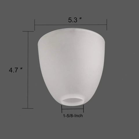 Two Pack Bell Shaped Frosted Glass Light Shades For Ceiling Fans And Wall Fixtures, Lipless With 1 5/8 Inch Fitter Opening, Replacement Glass Shades, Durable, Easy Fit, Classic Retro Vibe