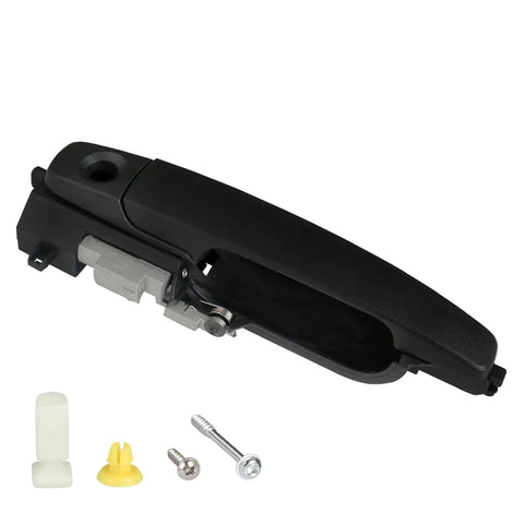 Heavy Duty Exterior Door Handle And Reinforcement Plate Kit For 2008 To 2011 Ford Focus Front Left Driver Side, includes handle and hardware.